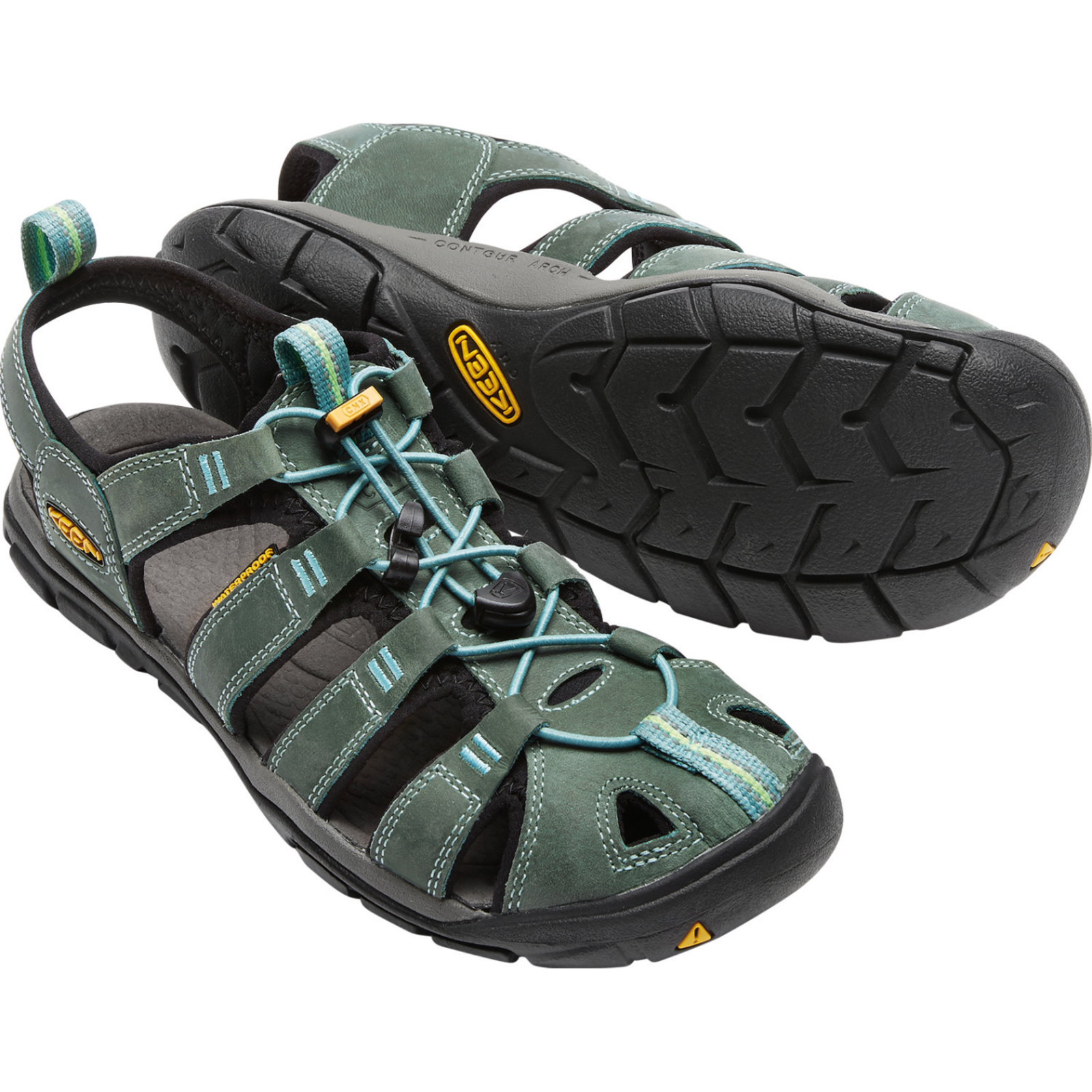 KEEN W Clearwater CNX Leather Trekkingsandalen in GRÜN